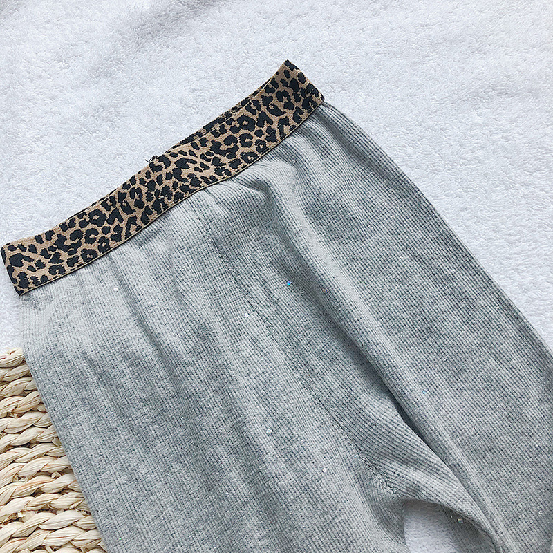 Baby jenter leopard leggings barn bomull 2 farger bling bling base bukser 1-6y