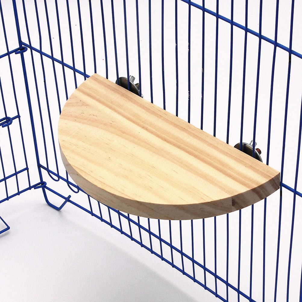 2 piezas juguetes de madera de trampolín espesan mascotas de pie de juguete semicírculo soportes de plataformas de hámster para animales pequeños pájaros loro