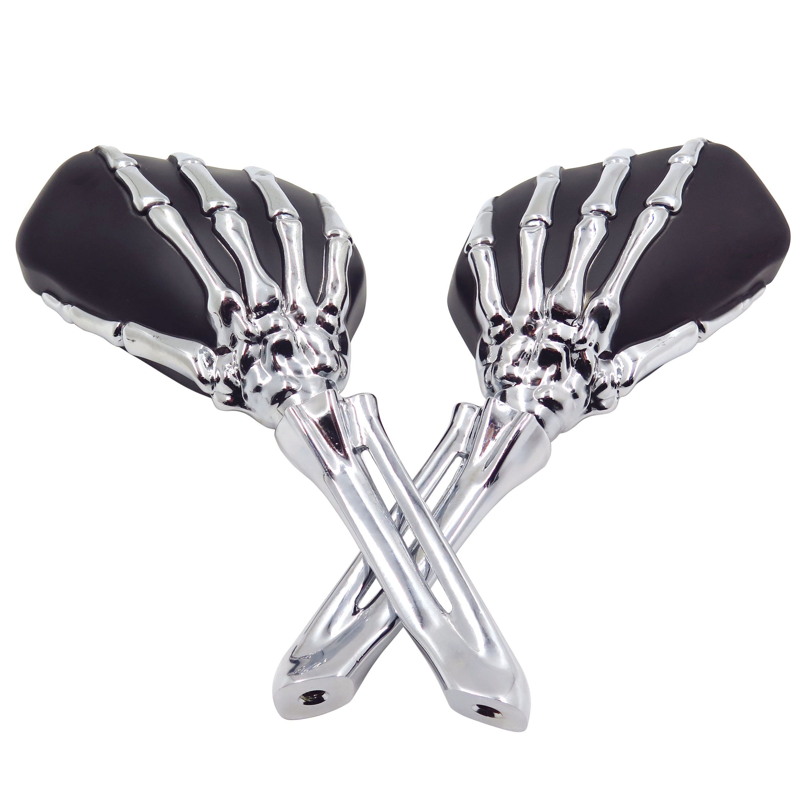 Pour moto Harley héritage Springer Sportster Dyna glisse Softail V tige CHROME Talon crâne miroir