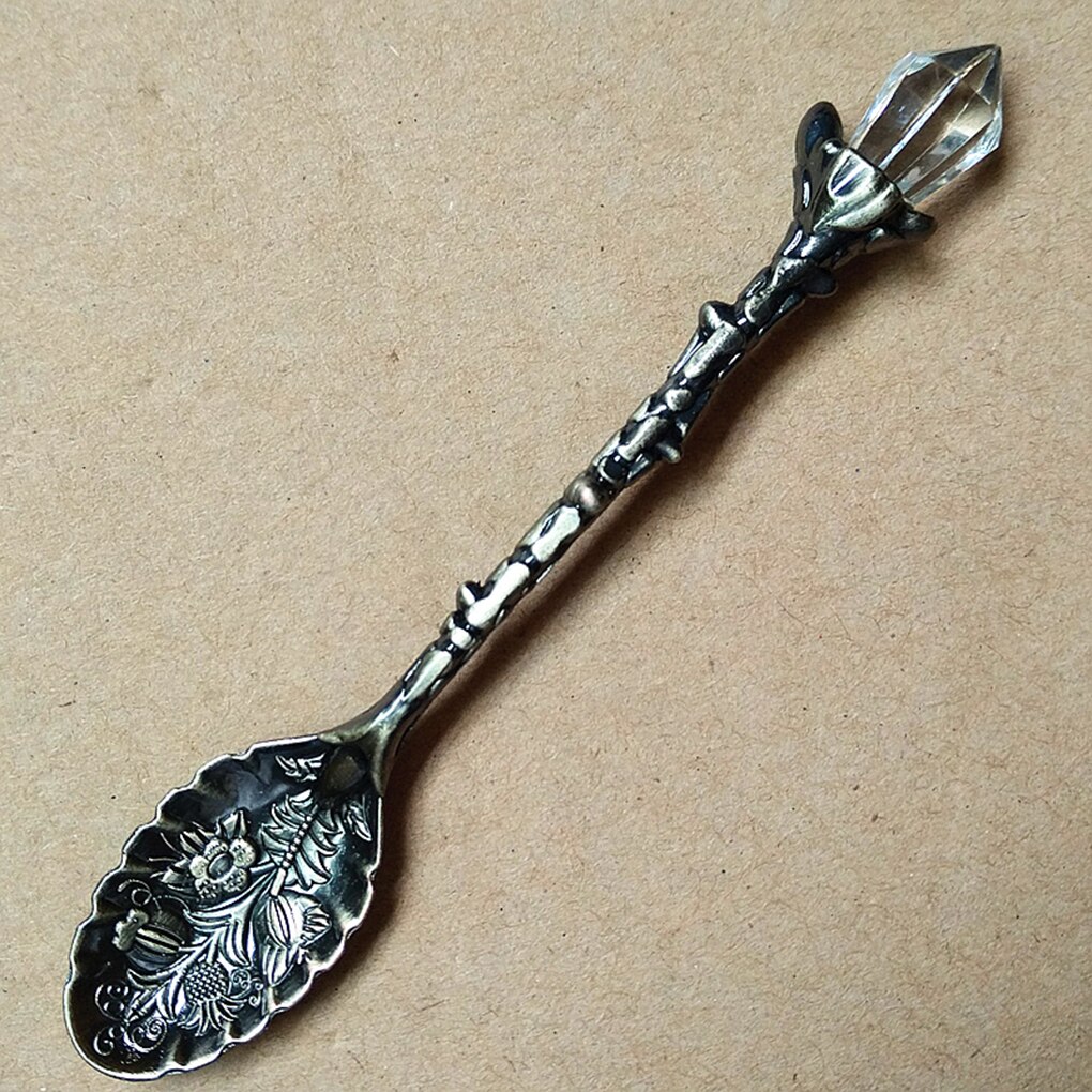Cucharas pequeñas de café y té, cuchara ecológica tallada en bronce, 6 piezas,