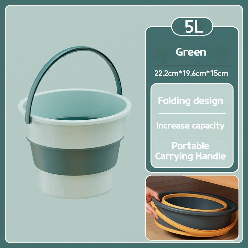 5/10L/17L Portable Folding Bucket for Washing Outdoor Foldable Basin Silicone Water Bucket Camping Space Saving Car Wash Buckets: MULTI