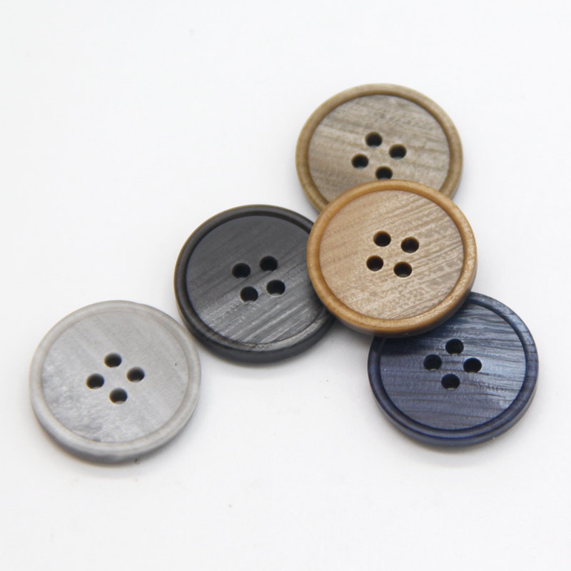 HENGC 15/18/20/23/25mm 4 agujeros botones grandes de resina para ropa abrigo traje chaqueta accesorios de costura de manualidades DIY