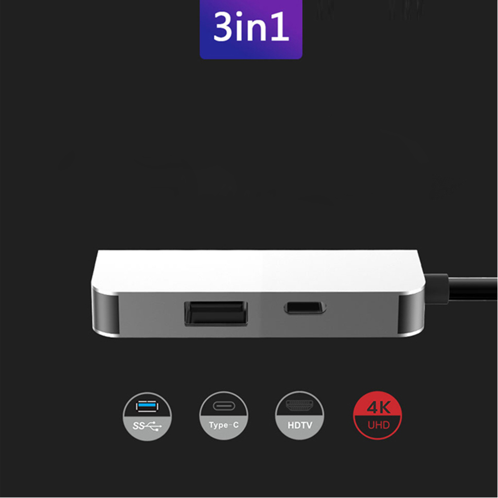 Usb Hub C Hub Multi Usb 3.0 Hdmi Adapter 87W Snel Opladen Adapter Voor Macbook Pro Type C 3.0 Splitter 3 Port Usb C Hub