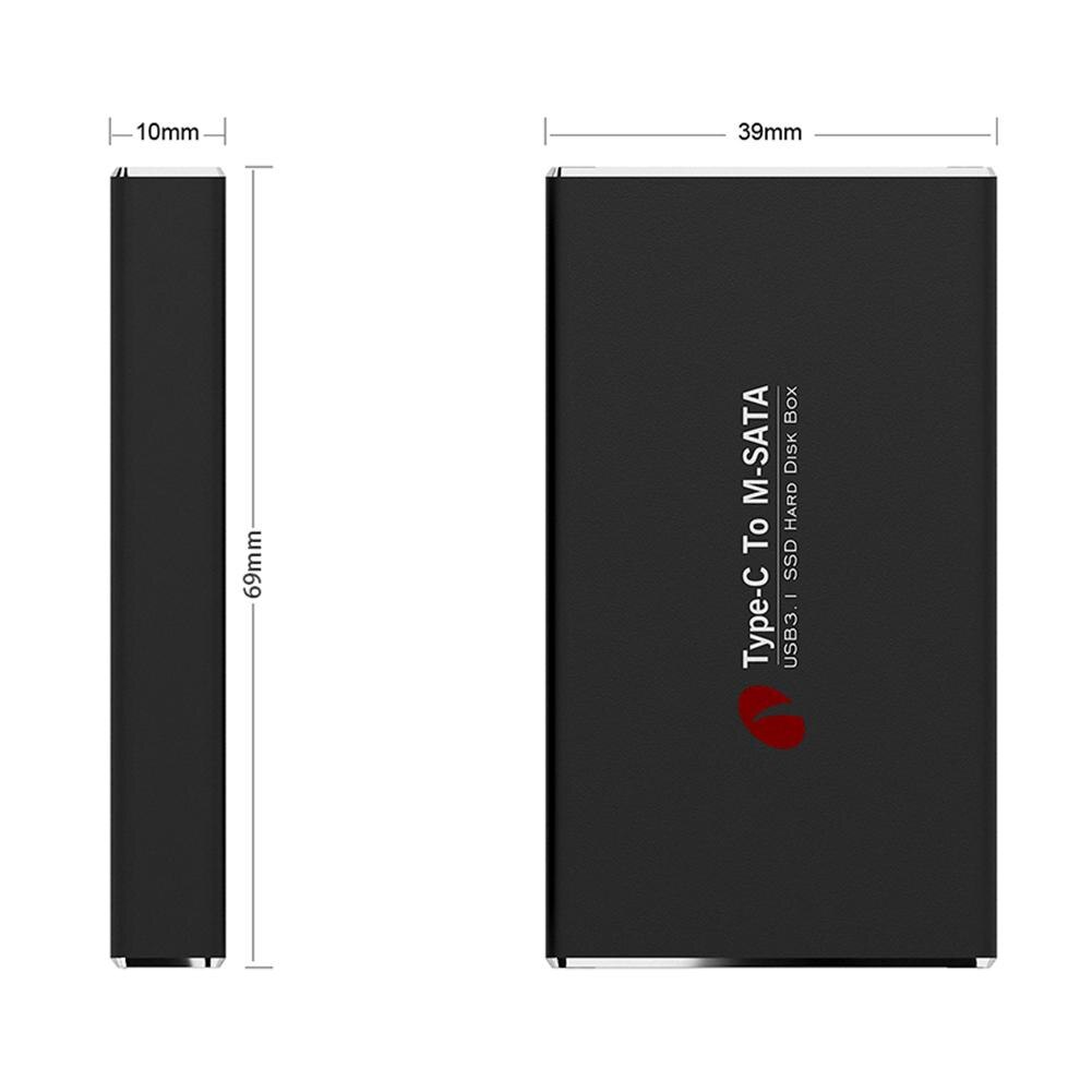 Type C to mSATA SSD Mobile Case Box USB3.1 Ultra-fast and Large Capacity Data Transfer Solid State Drive External Enclosure: Default Title