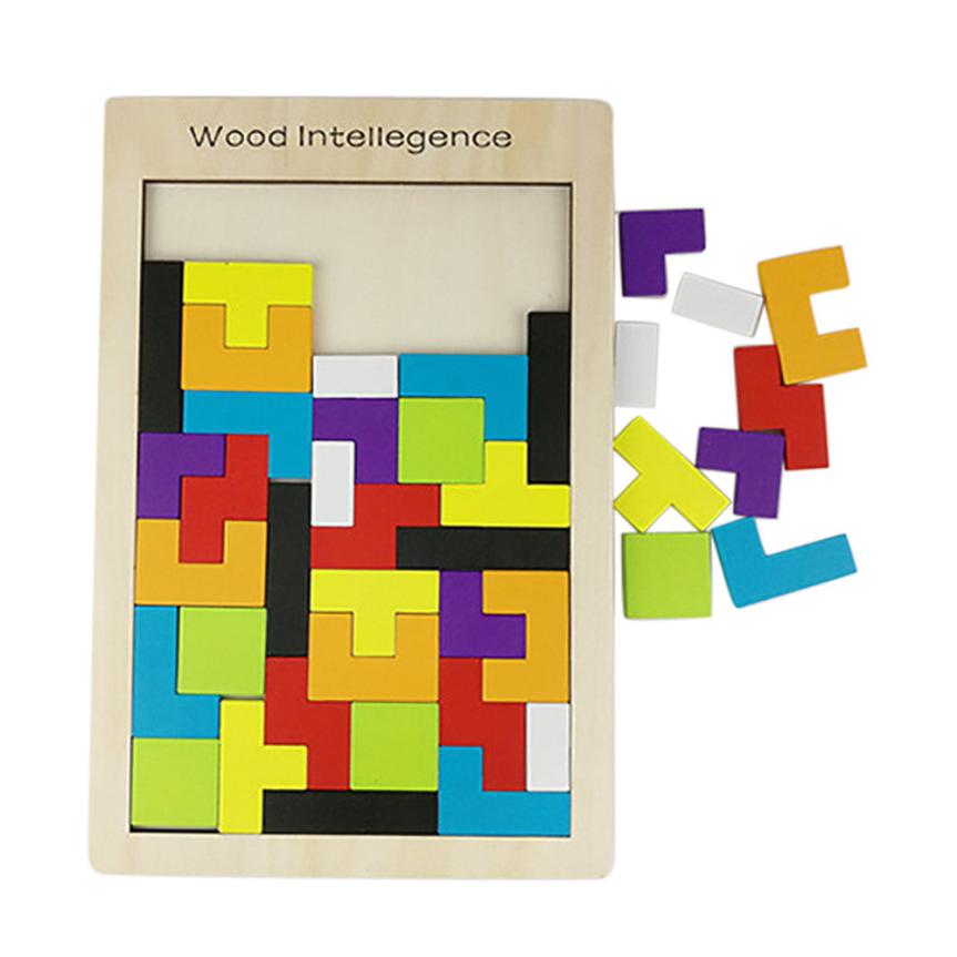 Grappige Houten Speelgoed Brain Game Tetris Puzzel Speelgoed Voor Kinderen