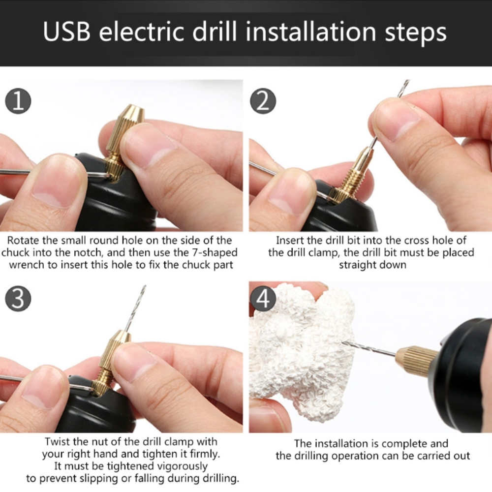 Handheld Mini furadeira elétrica, DIY USB broca elétrica ferramentas, resina epóxi, fazer jóias, artesanato em madeira, gravura Pen Tool