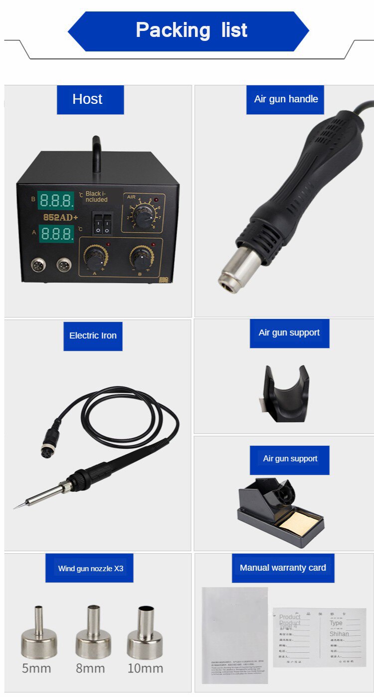 Yaogong 852D + Dubbele Digitale Display Verstelbare Constante Temperatuur Twee In Een Onderhoud Elektrische Soldeerbout