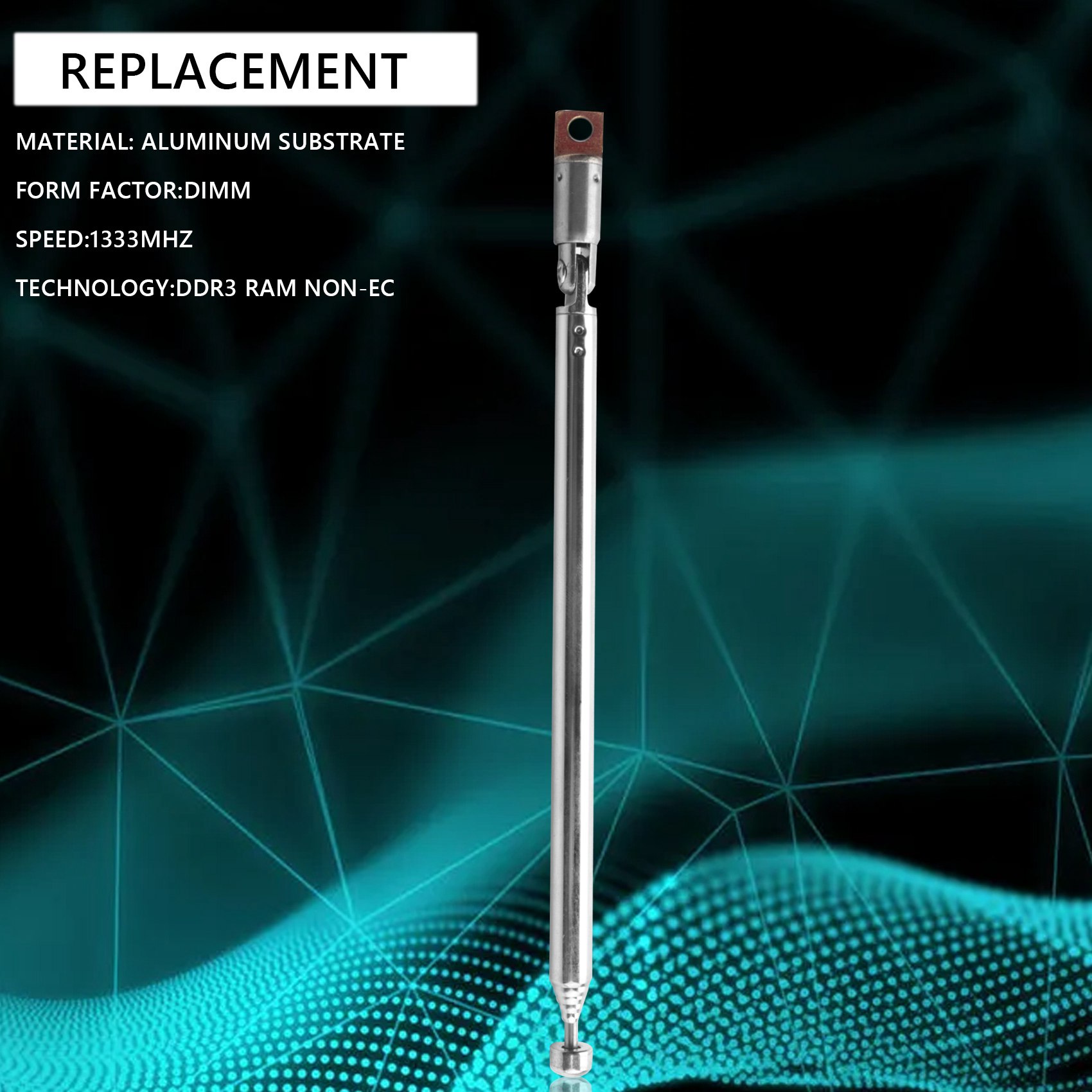 ABUOReplacement 49cm 19.3inch 6 Sections Telescopic Antenna Aerial for Radio TV