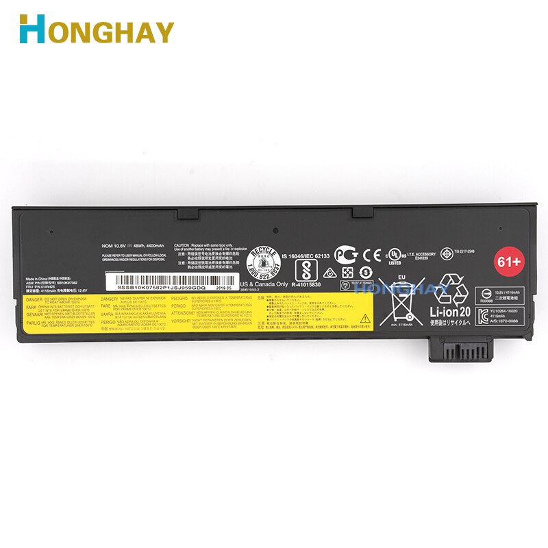Honghay 01AV425 Laptop Batterij Voor Lenovo Thinkpad T470 T480 T570 T580 P51S P52S 01AV427 01AV423 SB10K97582 SB10K97580 61 +