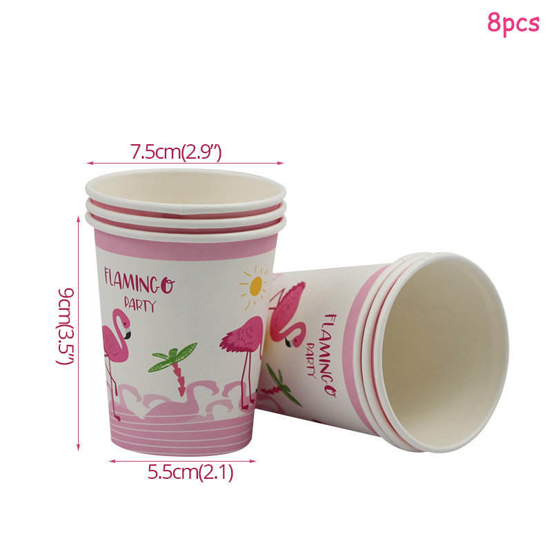 Decoración de de flamenco rosa, flamenco hawaiano, de cumpleaños para niñas, vajilla desechable, plato de papel, taza, diadema de flamenco de paja: Amarillo fluorescente