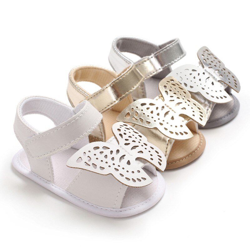 Summer Butterfly Baby Girl Sandals Newborn Baby Shoes PU Butterfly Baby Girl Shoes Princess Sandals