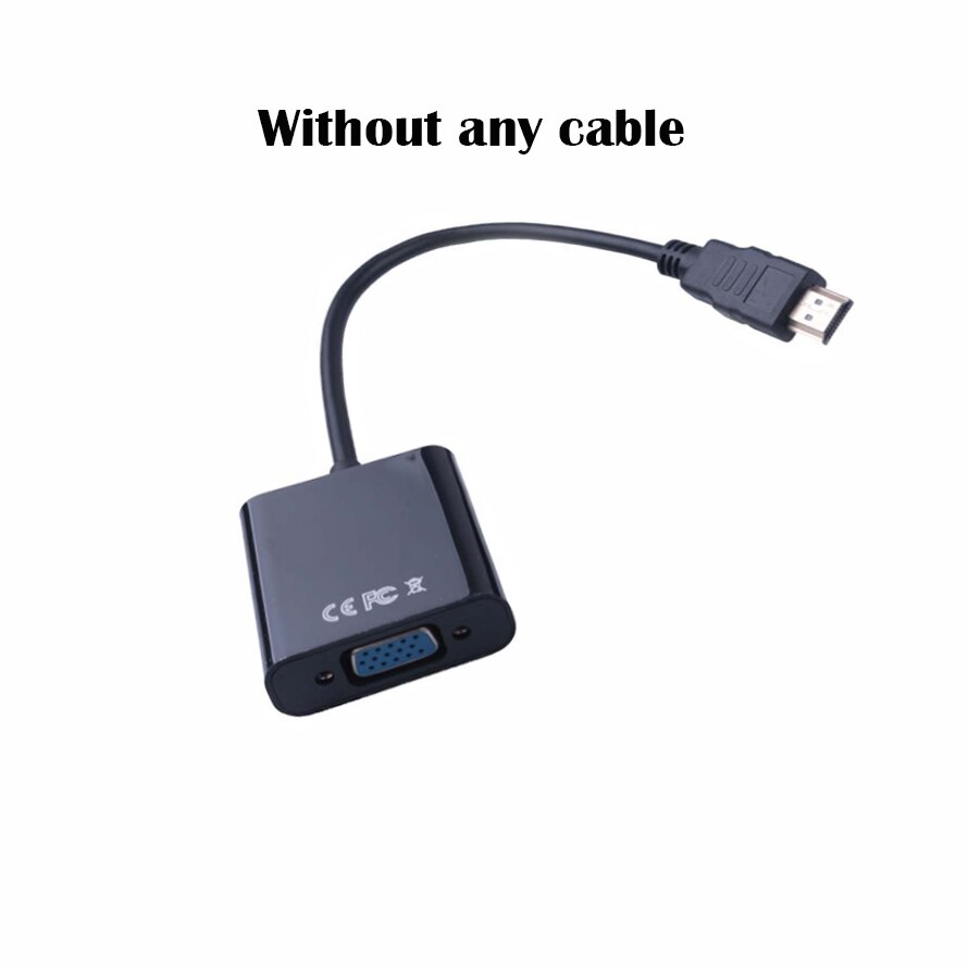 HDMI Male to VGA Female adapter with aduio cable HDMI splitter to VGA converter Digital Analog HD 1080p For PC Laptop Tablet: B-Without any cable