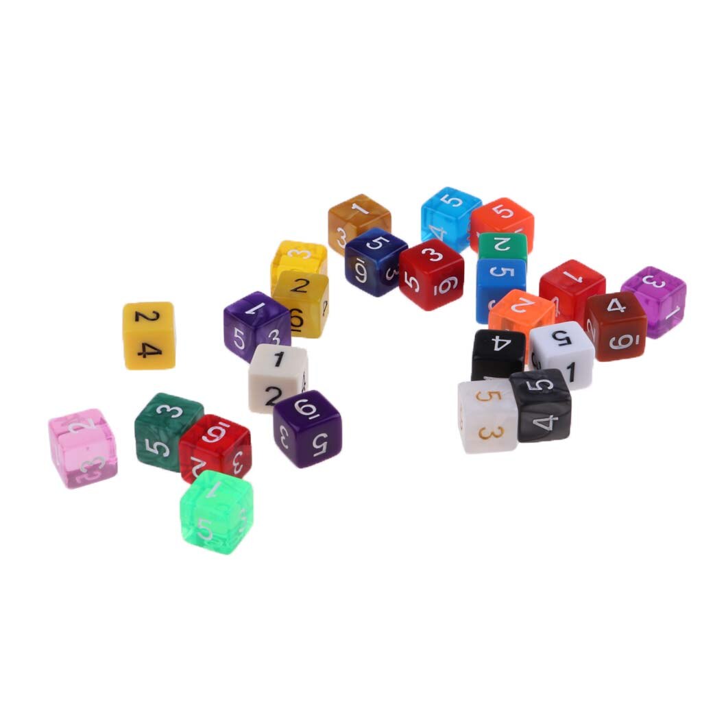 25 pièces dés en plastique D6 dés numériques pour D & D RPG MTG jeu de société jouet bricolage