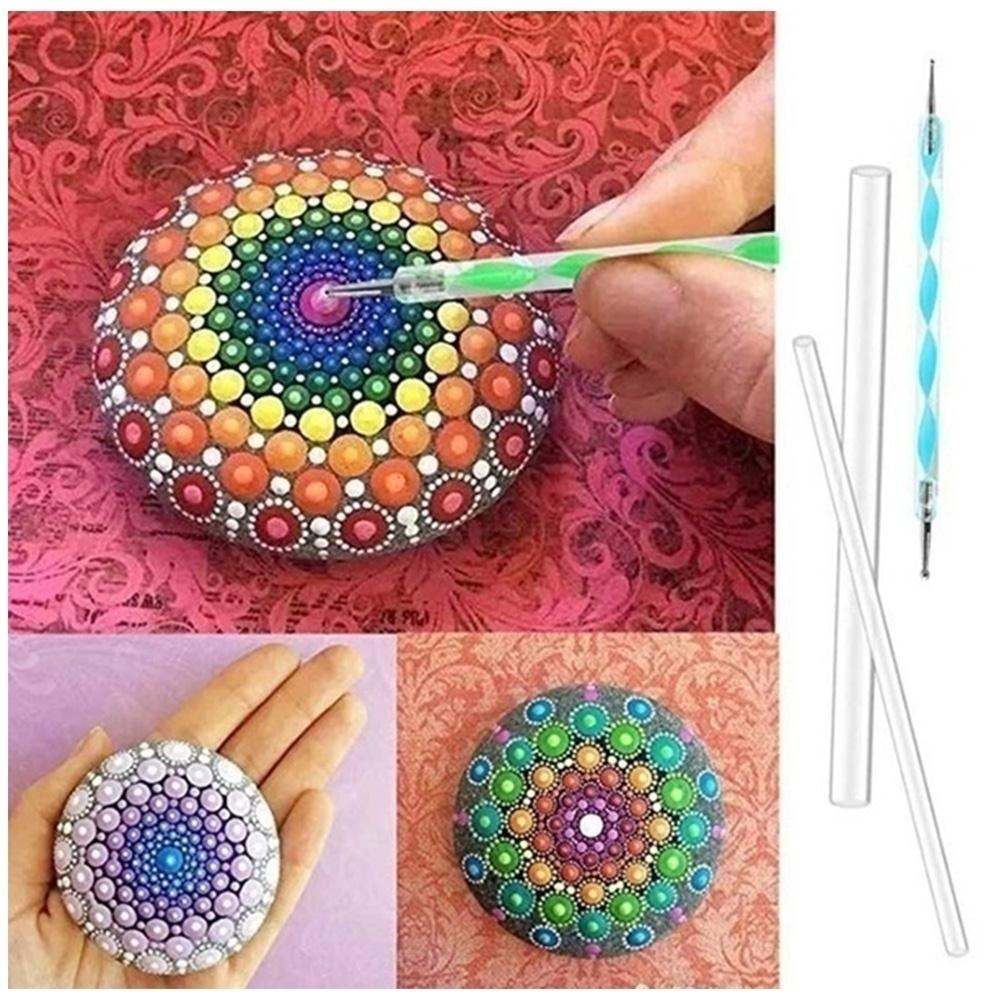 Juego de mandalas profesionales para pintar rocas, Kit de plantillas de puntos para pintura de Mandala, 36/25/20/10/6/5 unids/set