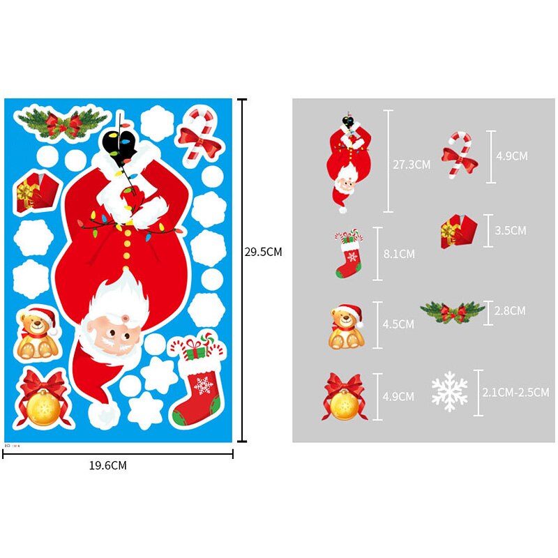 Christmas Wall Stickers Double-sided Static Window Glass Stickers Christmas PVC Self-Adhesive Wall Stickers Xmas Decoration: 17
