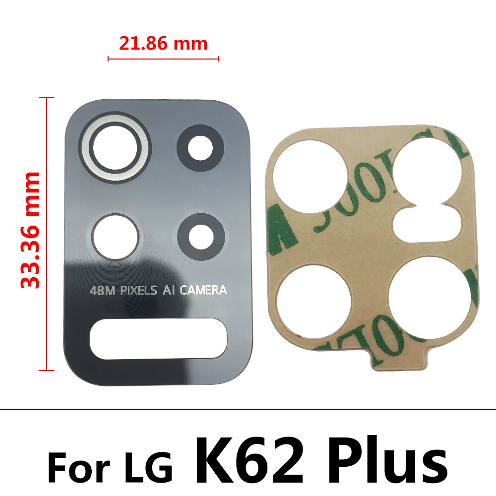 2Pcs Back Camera For LG K8 K41S K42 K51 k51S K61 K62 Plus Mobile Phone Housing Rear Camera Glass Lens Cover With Adhesive + Tool: K62 plus