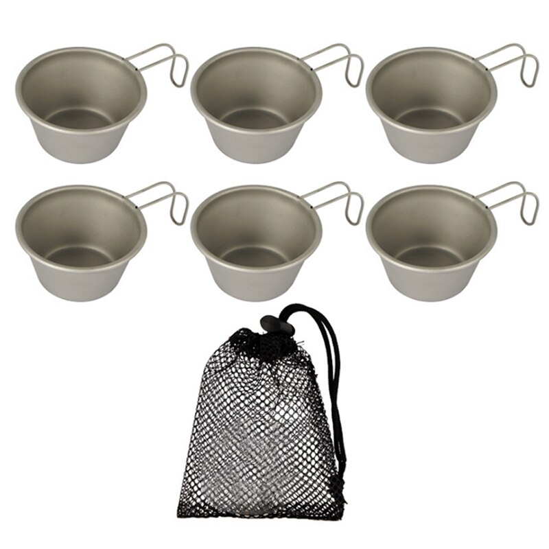 6 Stuks 50Ml Outdoor Kleine Wijnglas Draagbare Bergbeklimmen Camping Barbecue Drinkglas: Default Title