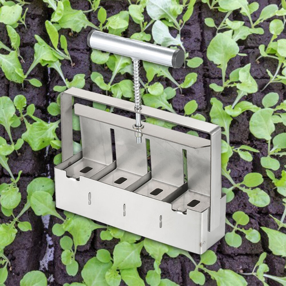 2 inch Manual Soil Blocker Stainless Steel Handheld Soil Block Maker with Handle Plant Soil Blocking Tool for Seedlings Starting