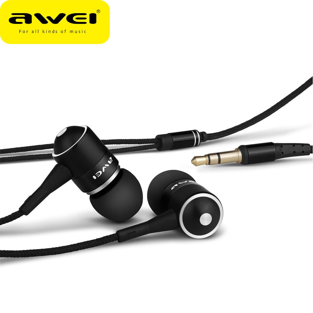 Awei ES-Q3 Wired Earphone For iPhone Samsung Earbuds Stereo Headset Super Bass In-Ear Auriculares Earphones
