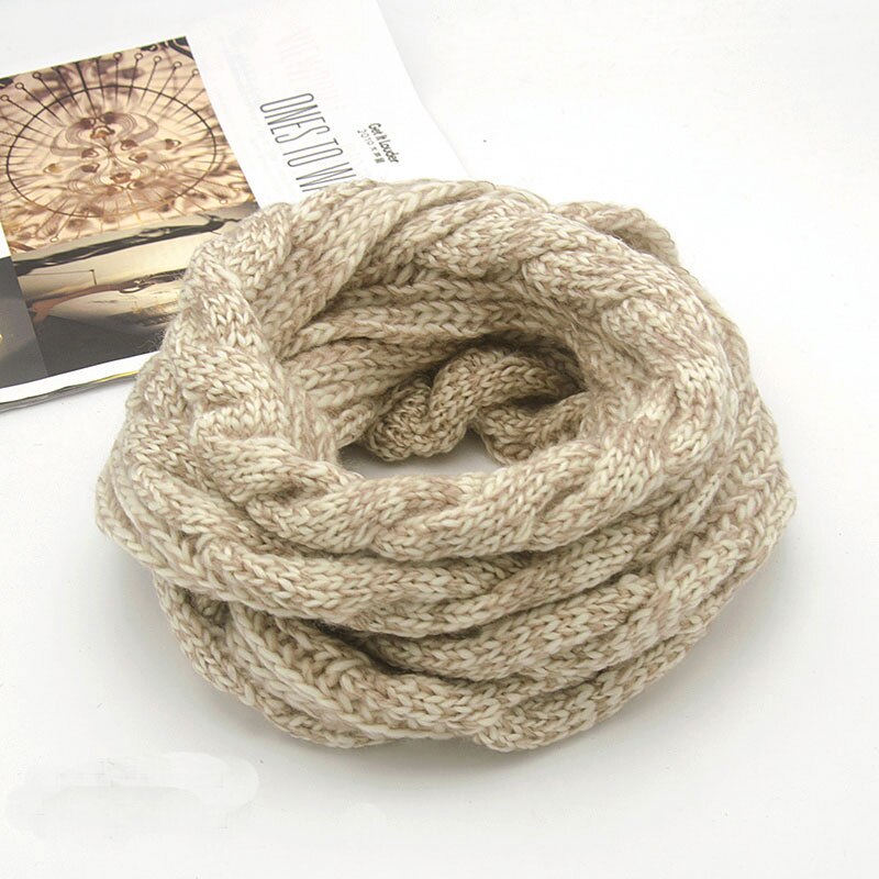 Snood Scarf Thick Knitted Winter Warm Women Ring Scarf Unisex Color Matching Soft Neck Loop Scarfs Circle Top: color5