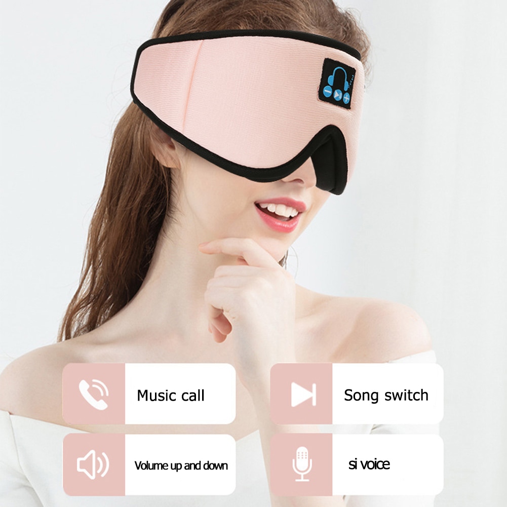 Calling 3D Sleep Eye Mask Cover Wireless Bluetooth V5.0 Sleep Headphones Portable Blindfold Travel Eyepatches