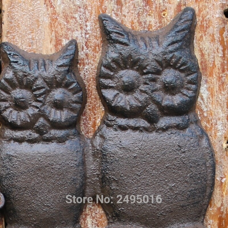 Cast Iron Antique Style four owls WELCOME Plaque Garden Sign Wall decor