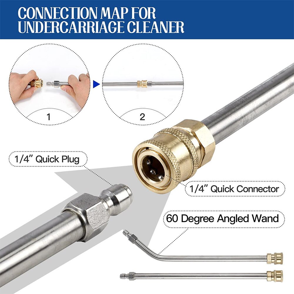 Limpiador de chasis, escoba de agua, lavado de Chasis de coche para Karcher/Parkside/Black Decker, lava la parte inferior de las boquillas de lavado del coche