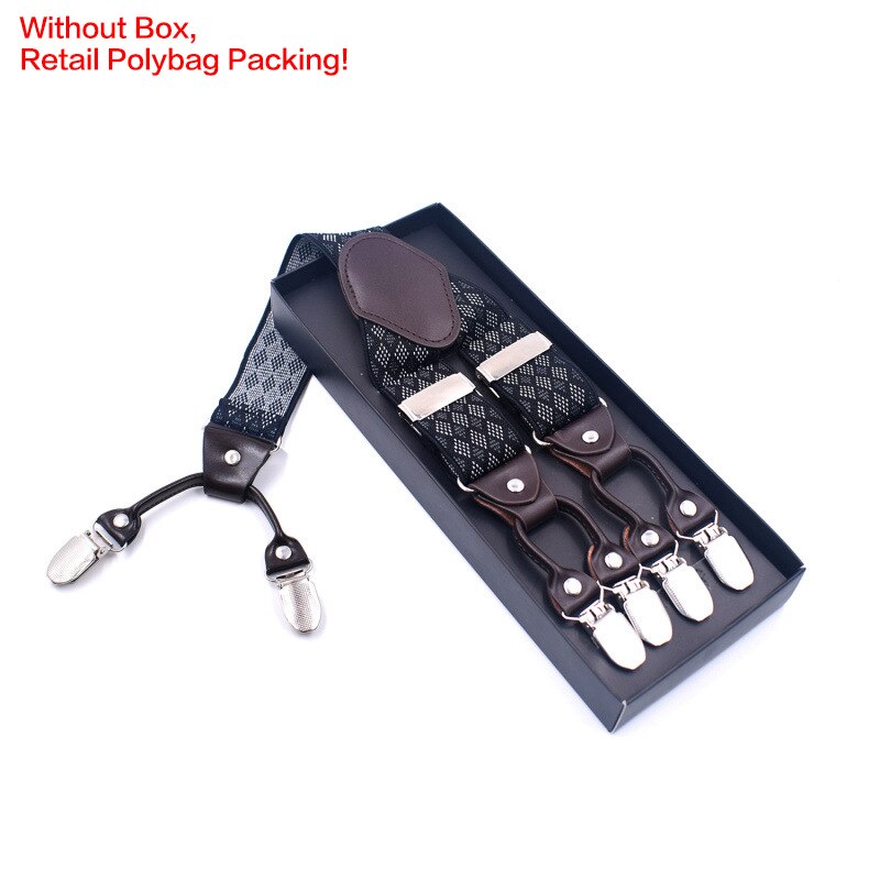 Vintage Bretels Voor Mannen Heavy Duty Big Tall 3.5*120Cm Breed Y Terug 6 Metalen Clips Verstelbare Elastische broek Bretels Riem Riem: Style B