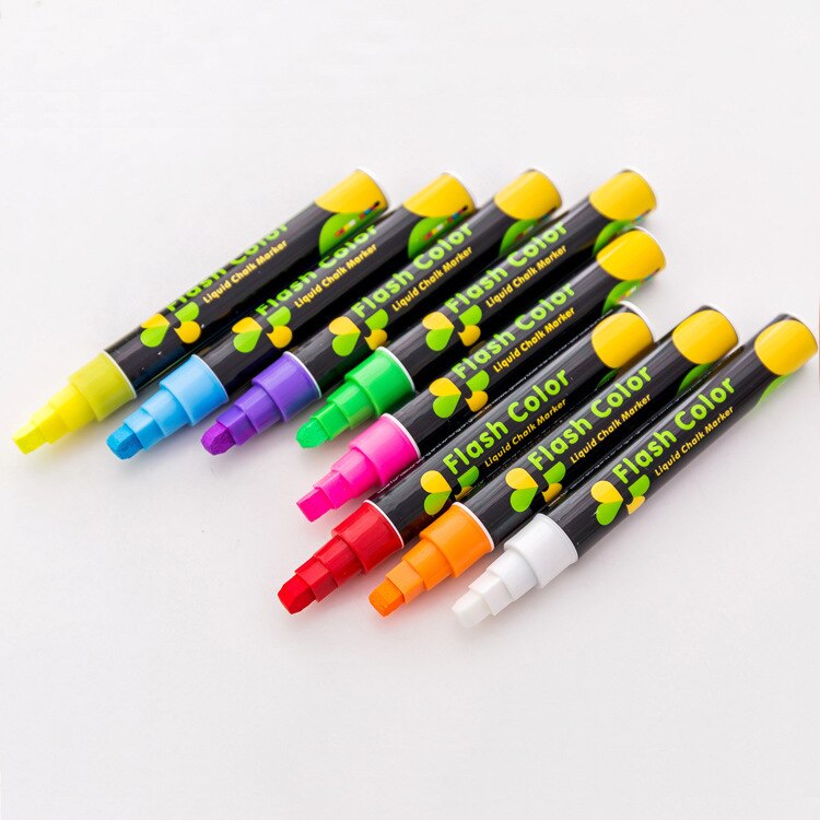 1 Pc Creatieve Flash Kleur Uitwisbare Markeerstift Voor Fluorescerende Plaat Pennen Vloeibare Krijt Marker Koreaanse Briefpapier