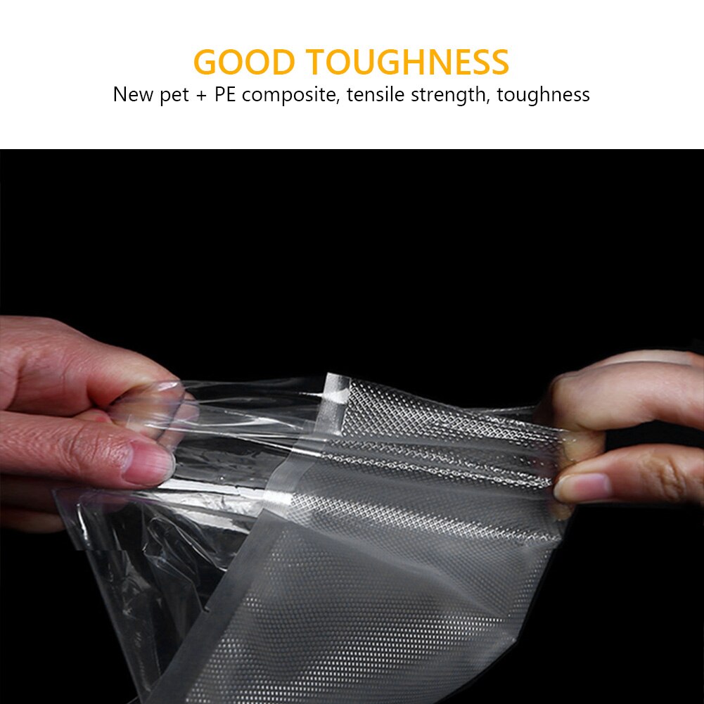 100Pcs Food Storage Clips Wrap Embossed Textured Food Vacuum Bags Pouche Packaging Freezing Kitchen Bag Strong Sealer Storage