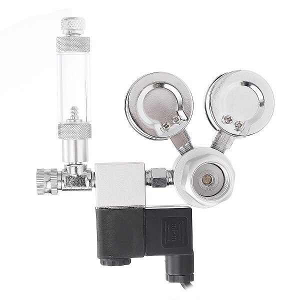 220v co2 regulator magnetisk magnetventil dobbelt gauge bobletæller akvariesystem bobletæller  co2 kontrol eu stik