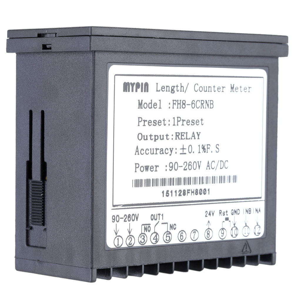 Digital Counter Mini Length Batch Meter 1 Preset Relay Output Count Meter Practical Length Meter 90-260V AC/DC The Hours Machine