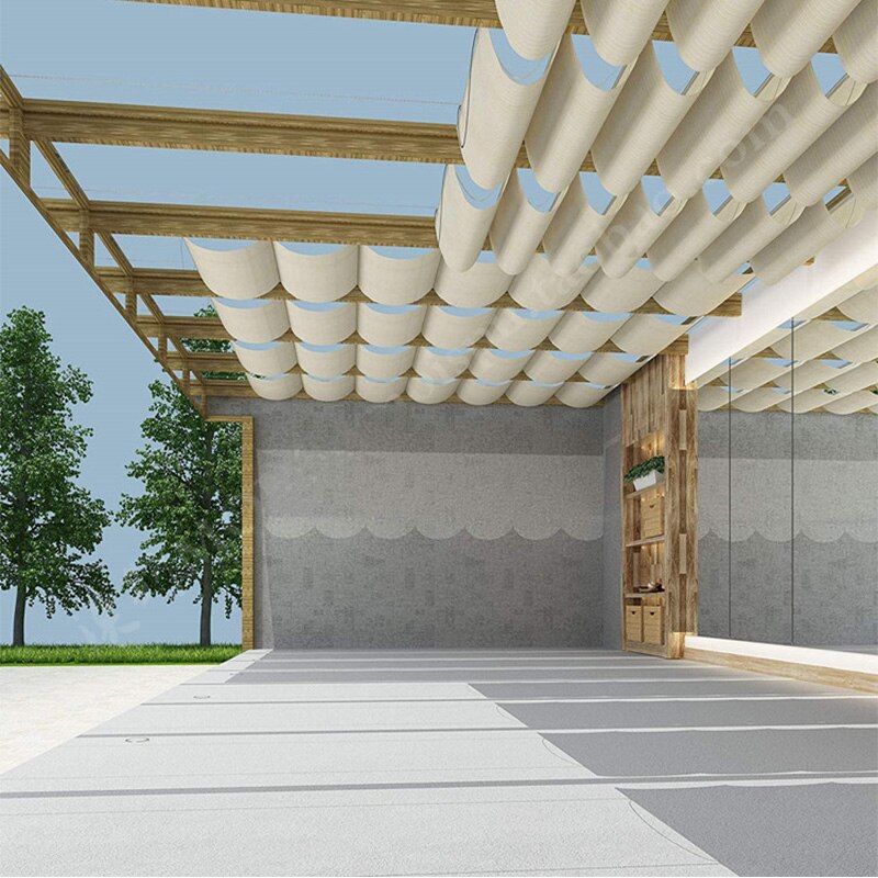 Width 1M HDPE Telescopic Wave Sun Shade Net Balcony Terrace Sun Shelter Garden Pergolas Canopy Outdoor Swimming Pool Awning