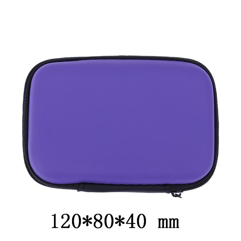 2.5 pouces EVA jeux HDD disque dur disque sacs écouteur rembobinable externe protecteur pochette étui Mobile Powerbank boîte de rangement couverture: VIOLET