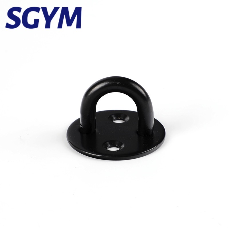 1pcs Black Stap Ring wall Hook Heavy Duty Fixed Pad Eye Plate Deck Door Buckle U-Shaped Heavy Duty Ceiling Mount Hanger