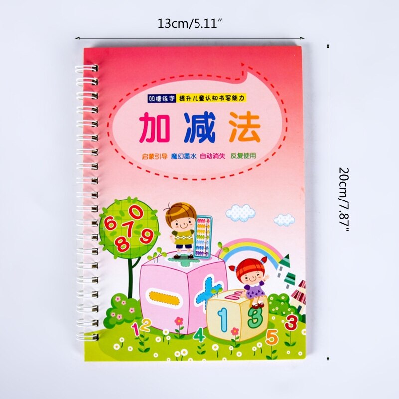 Kids Magic Writing Board Reusable Magic Writing Paste Children,Be Reused Handwriting Copybook Set Magic Calligraphy Trac