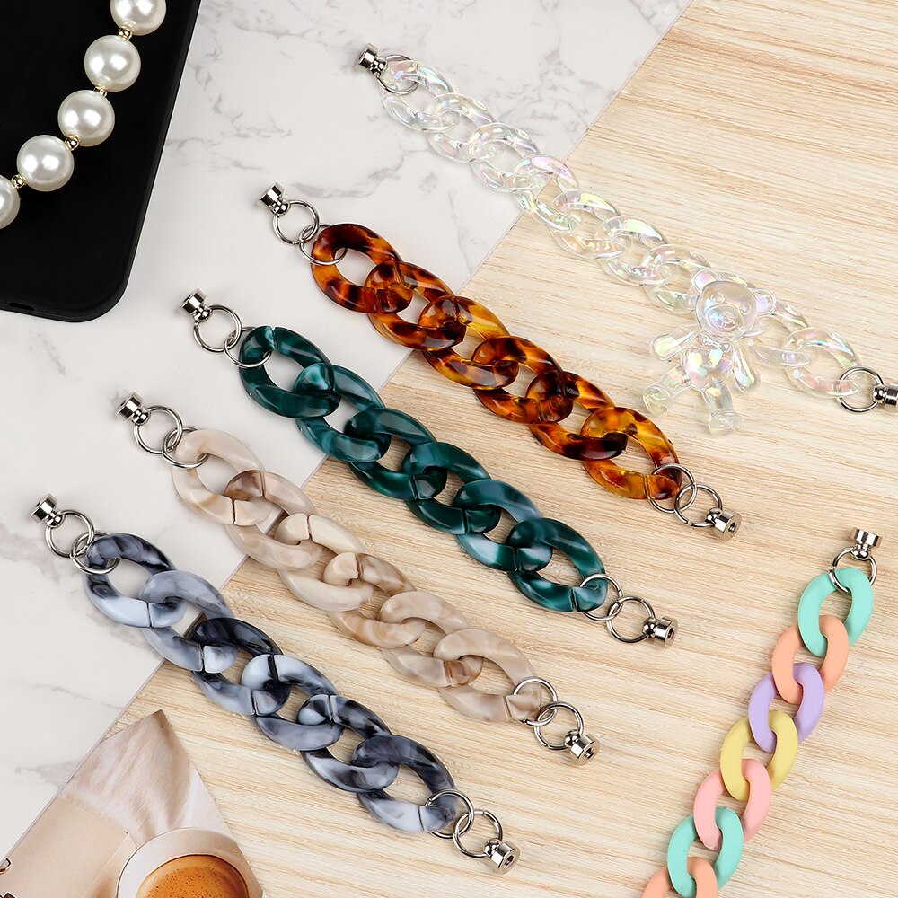 1Pc Anti perdido teléfono acollador colgante cadena para la muñeca lindo cordón para el móvil teléfono móvil correas DIY decoración de funda de teléfono de la cadena