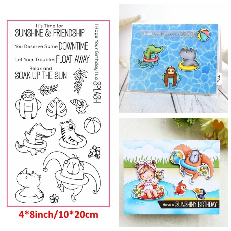 You Are My Sunshine Mixed Animals Flowers Leaves Clear Stamps DIY Scrapbooking Making Template 07: M71