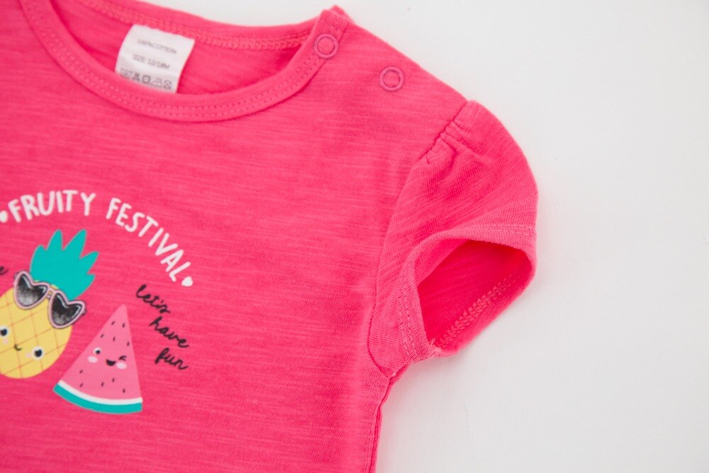 Camiseta de algodón para niñas de Kavkas, camisetas de manga corta de verano para niñas, ropa para bebés, camisetas para niñas, Tops para bebés