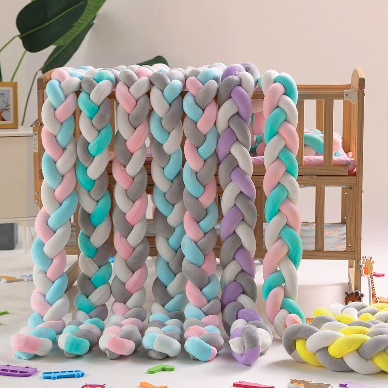 3M di Lunghezza Del Presepe Cuscino abbraccio Cuscino infantile Tessitura Del bambino Imbottiture e Paraurti infantile stanza Del bambino Decorazione Della stanza Del bambino