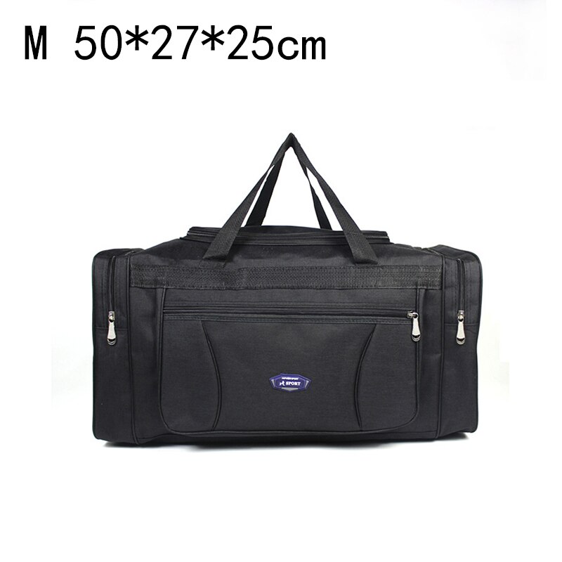 Large Capacity Men&#39;s Travel Bag Trip Women Waterproof Big Duffle Bag Weekend Storage Shoulder Hand Luggage Bags 4 Sizes: M 50x27x25cm Black