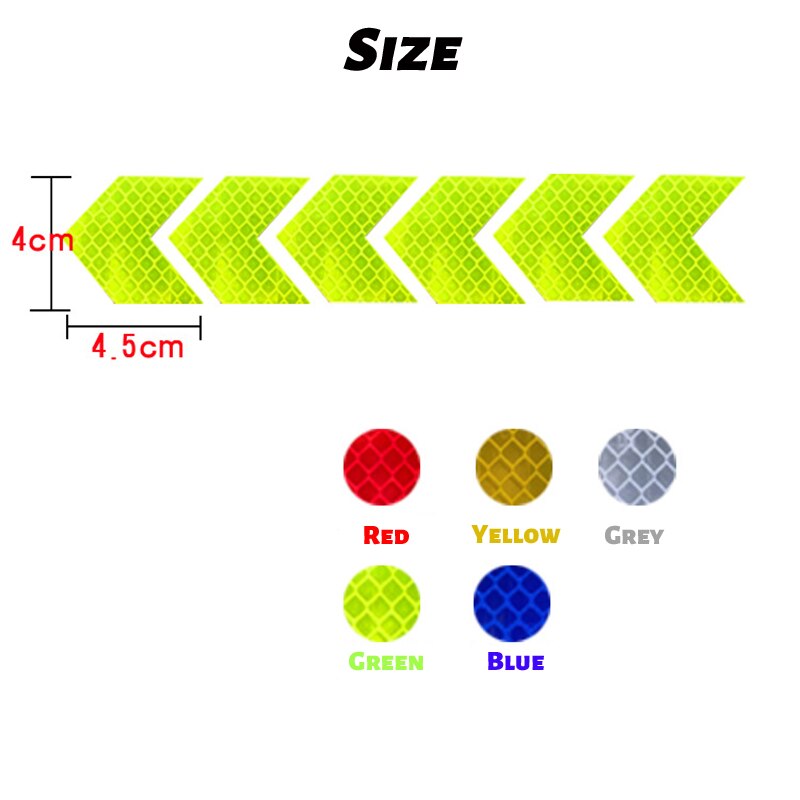 12Pcs Bike Reflecterende Stickers Fiets Spatbord Sticker Auto Motorfiets Fluorescerende Waarschuwing Decor Fietsen Lichtgevende Protector