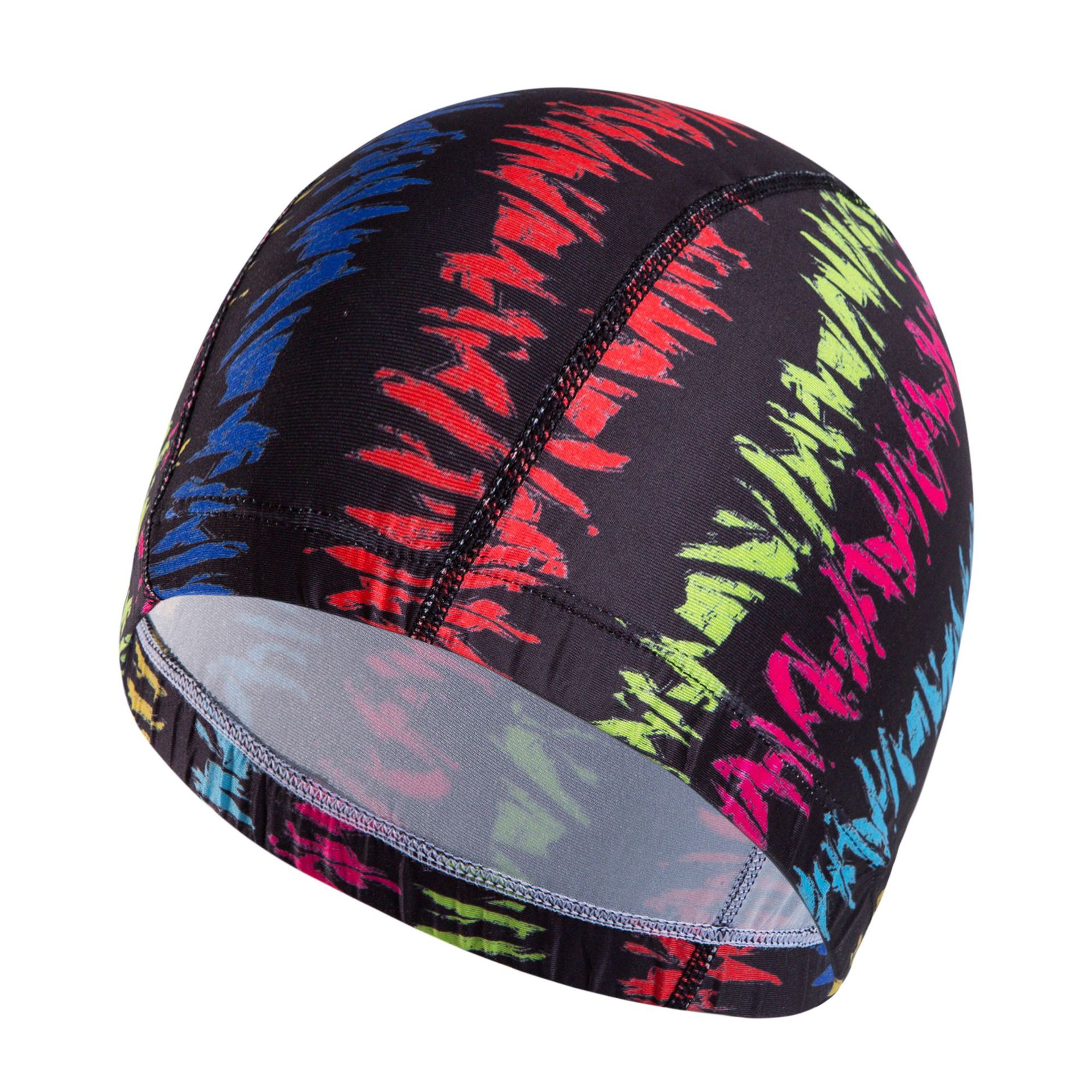 Style for Both Men and Women Digital Printing Swim Cap Ultra-stretch Comfortable Swimming Not Squeeze Head-: Rainbow colored Brush