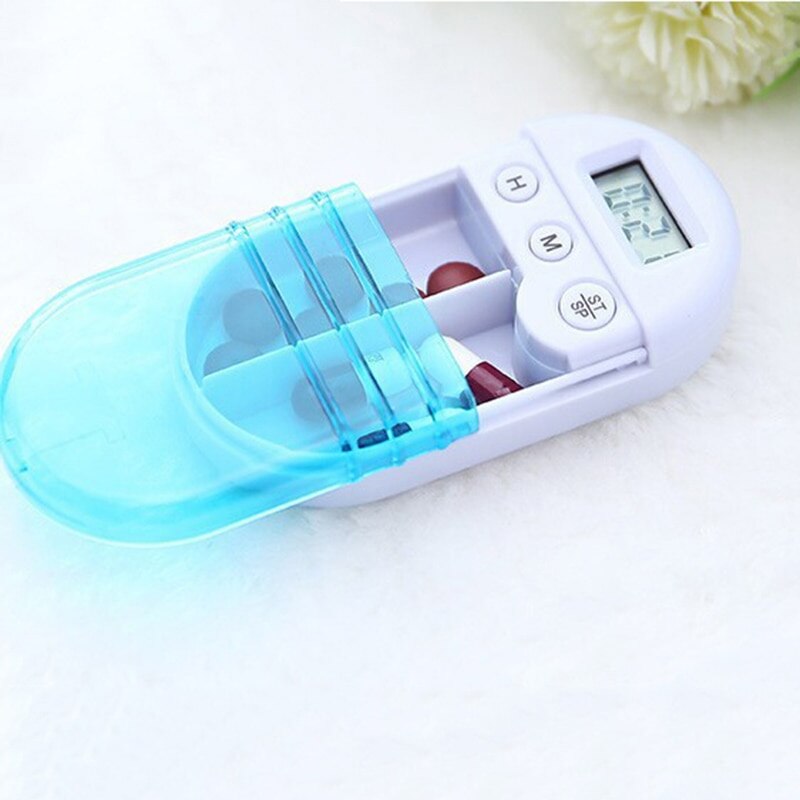 Lcd digitala 2 nät elektriska medicin piller fall låda tablett fall behållare arrangör dispenser med alarm timer påminnelse