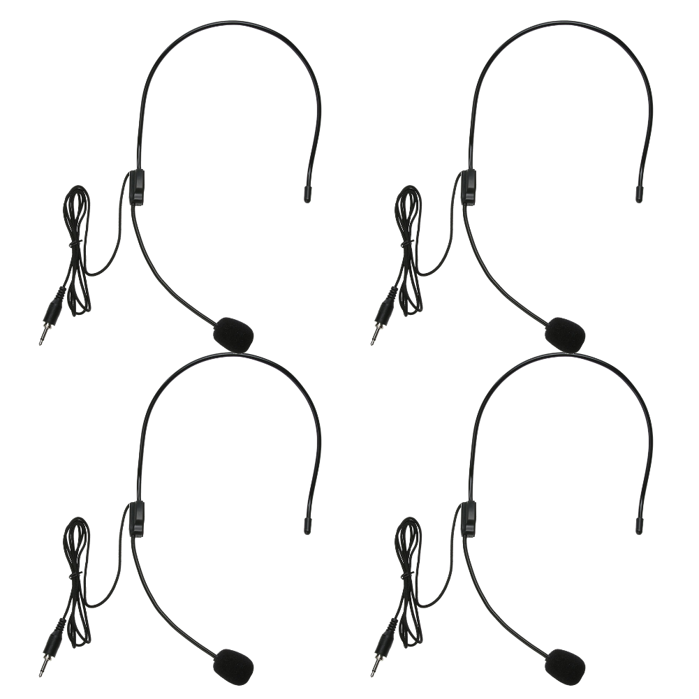 Mini Portable Head Microphone Lightweight Condenser 3.5mm Jack Handsfree Teacher Microphone for Teaching Tour Guide: Orange