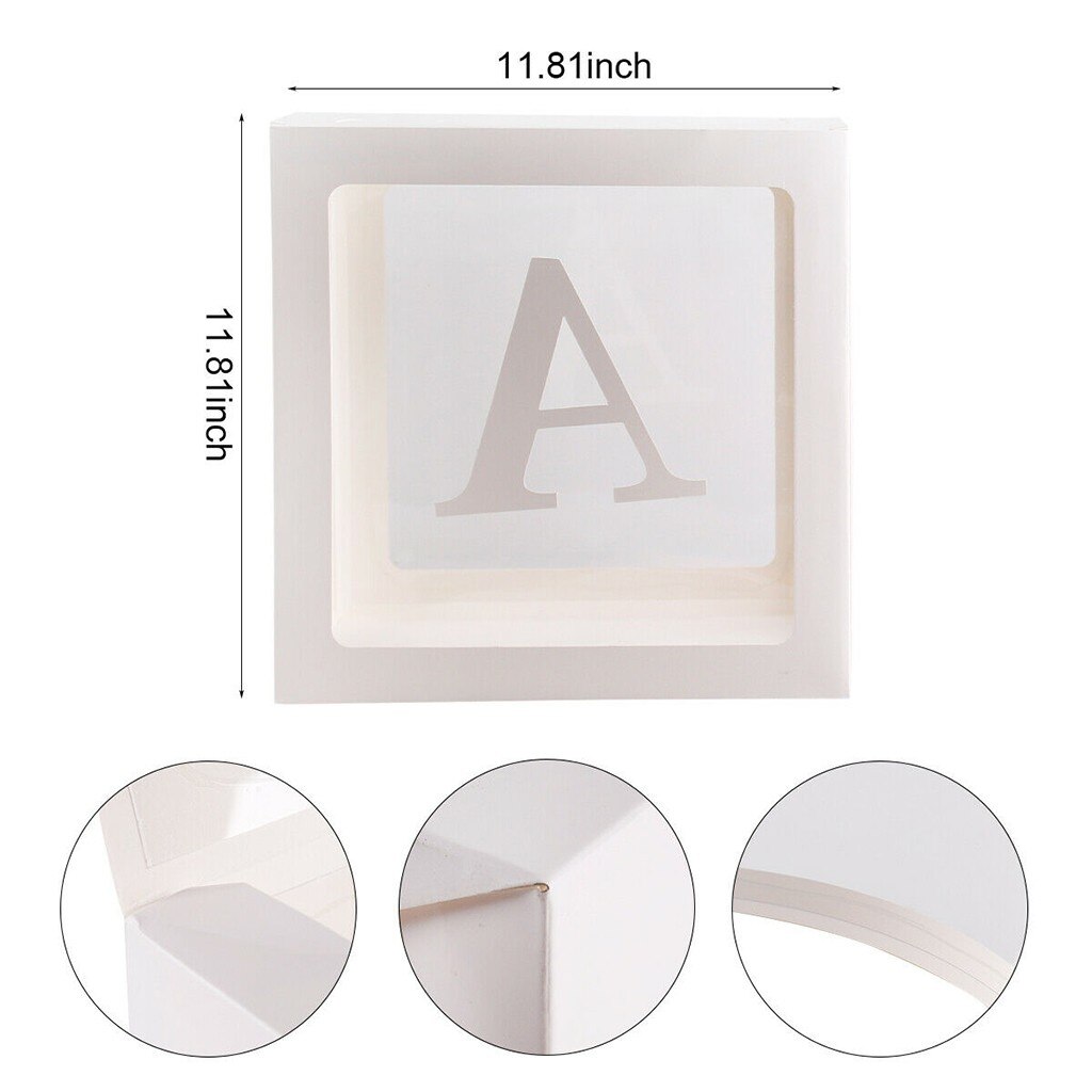 Lettre A-Z Cube Transparent coffrets enfant anniversaire bébé douche fête décoration emballage buffalo plaid emballage boîte