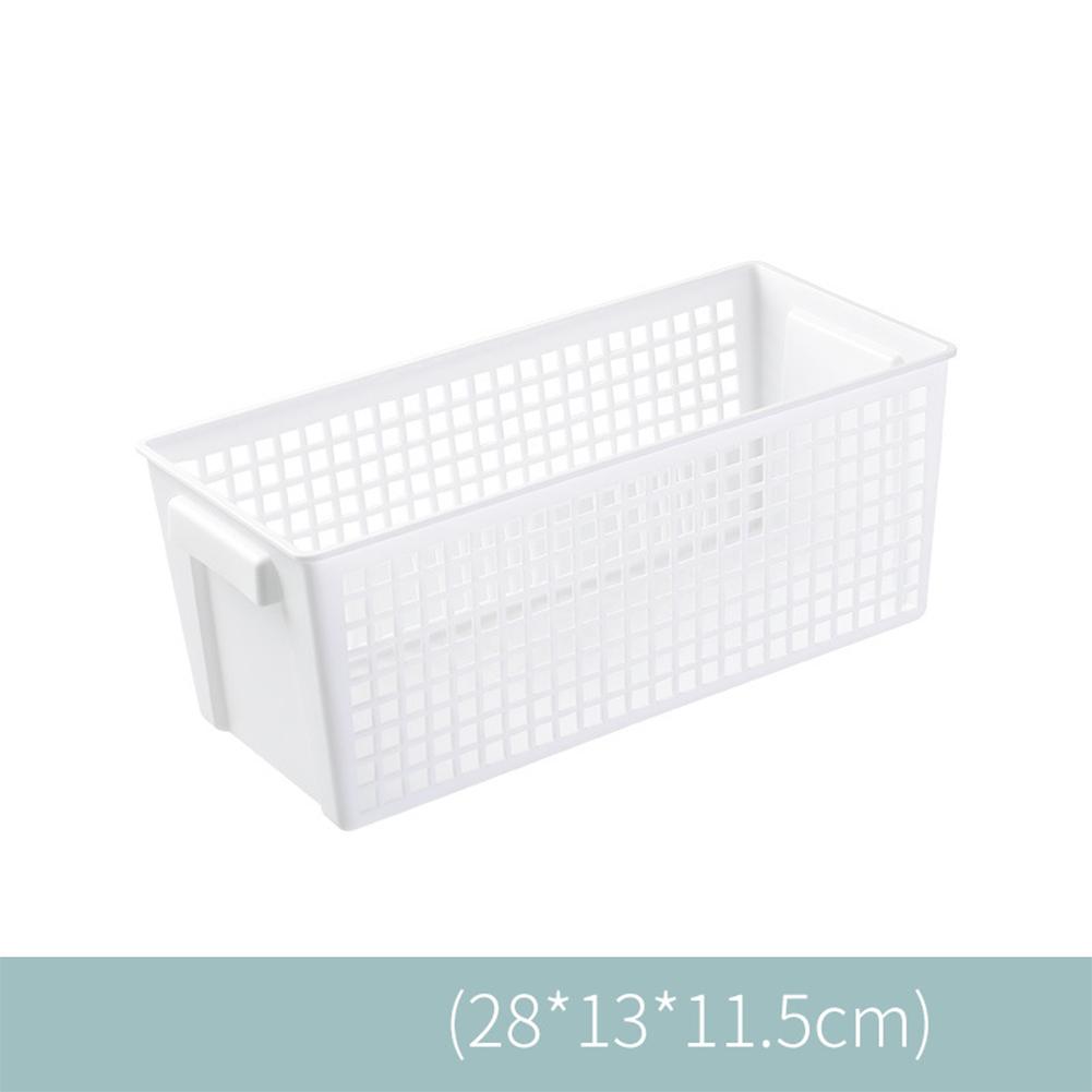 Desktop Storage Basket Snack Storage Container Rectangular Sundries Box Cabinet Storage Bins for Kitchen Food Pantry Bathroom: white-Small