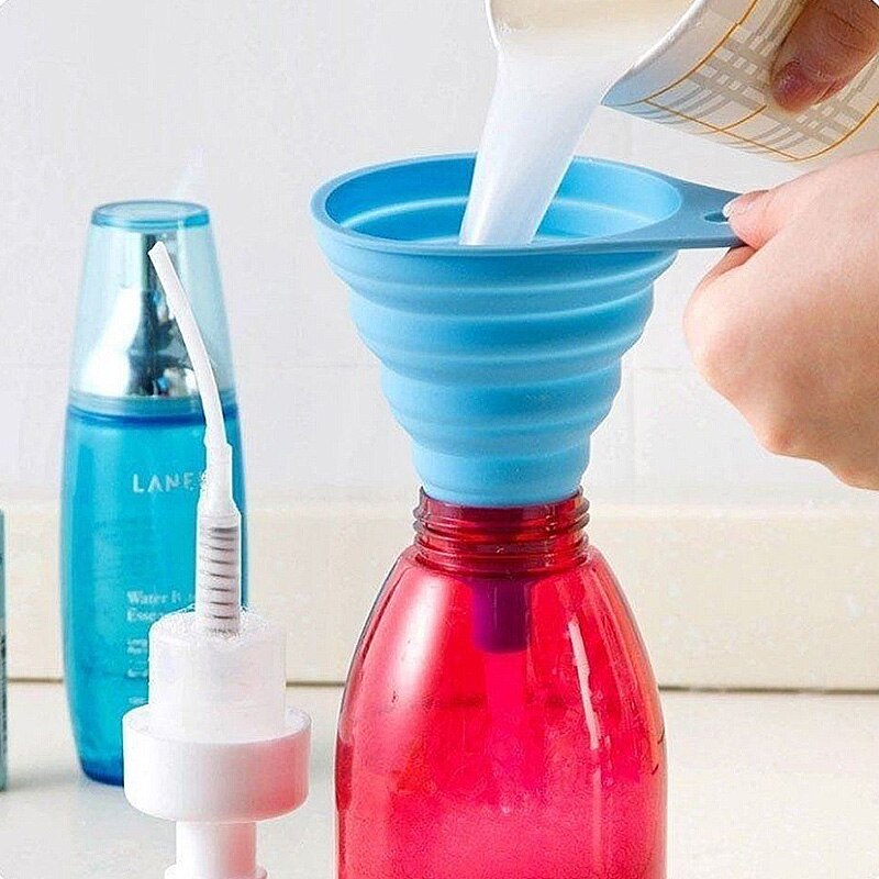 Cucina di casa Imbuto di categoria alimentare Del Silicone Pieghevole A Scomparsa a collo Lungo Imbuto Famiglia Creativa Liquido Erogazione Mini Imbuto