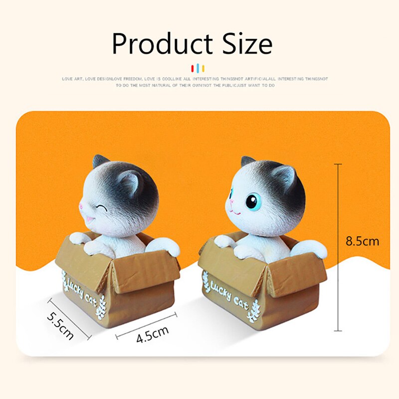 Car Dashboard Decor Toys Shaking Head Cute Kitten Wobble Bobblehead Dog Nodding Cat Car Ornaments Home Decor Accessory
