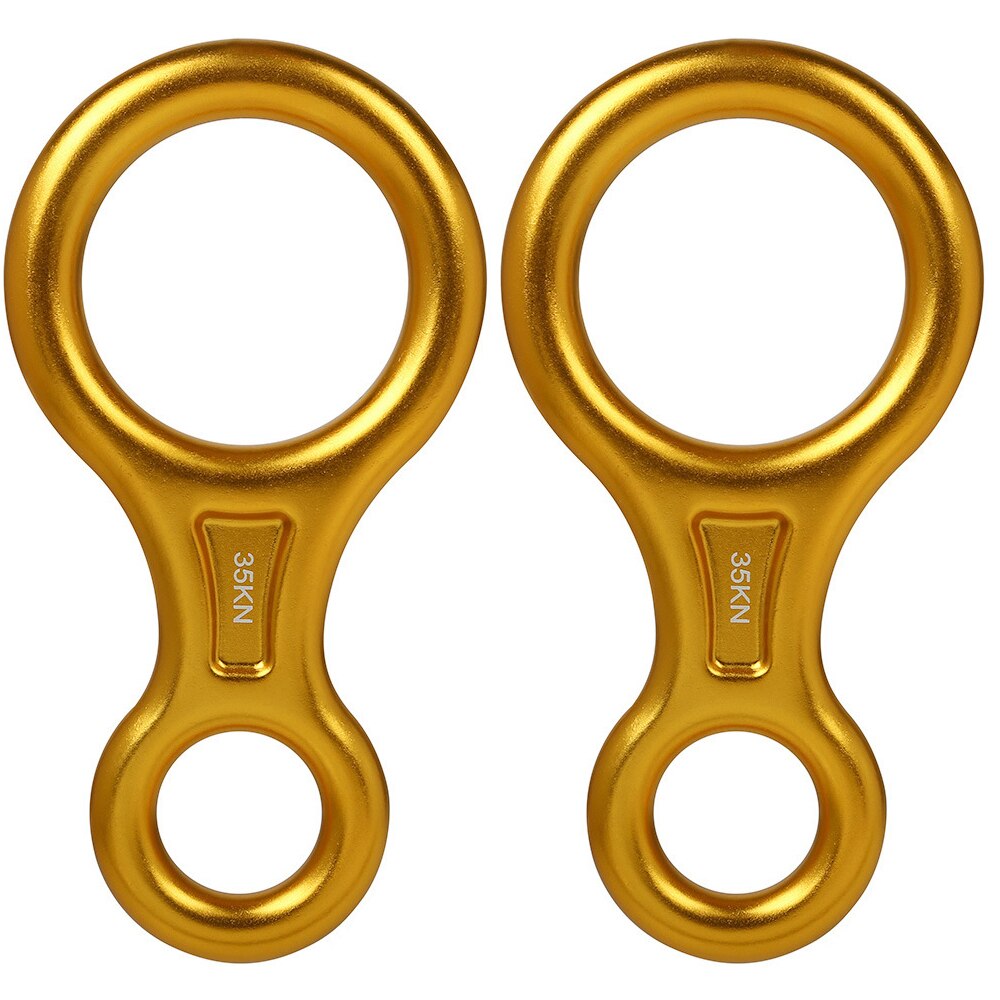 Climbing Gear Downhill Equipment 35KN Rescue Figure 8 Descender Carabiner Rigging Plate for Climbing Belaying Rappelling Device: Golden2